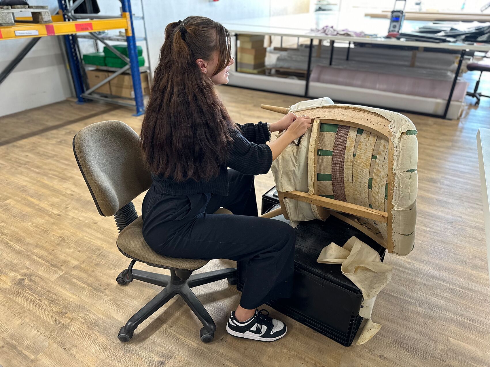 Stuhl bespannen, polstern